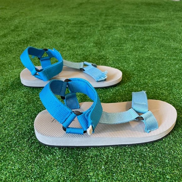 Zara Kids' Hook & Loop Straps Summer Comfort Blue Technical Sandals Shoes Size 6 - Picture 7 of 11